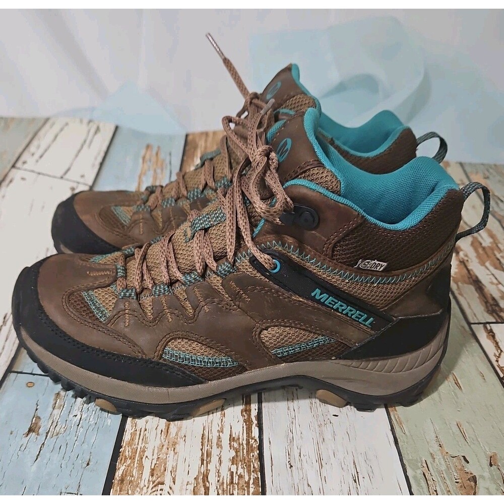 Merrell Womens Size 7.5 Brown Dark Earth Lace Up Ankle Hiking Shoes Boot J48320
